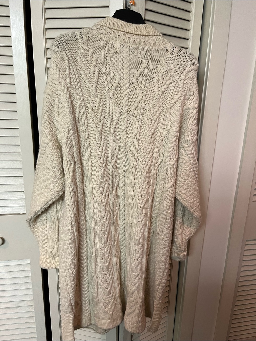 Aran Crafts Irish Cream Cable Knit Long Cardigan - Picture 4 of 4